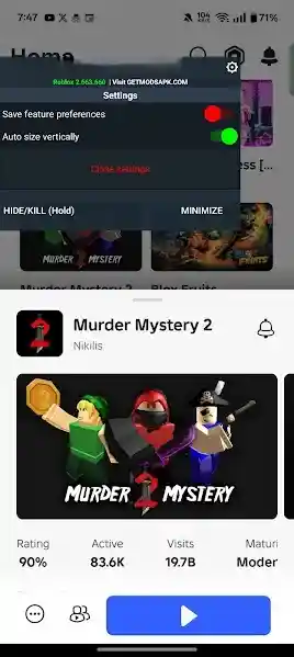 Screenshot of Roblox Android